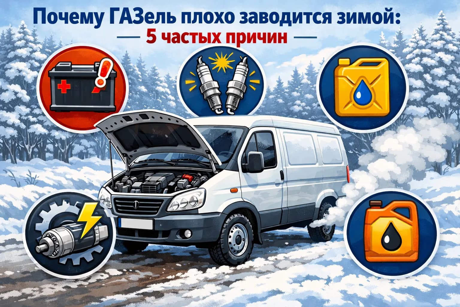 Почему ГАЗель плохо заводится зимой: 5 частых причин