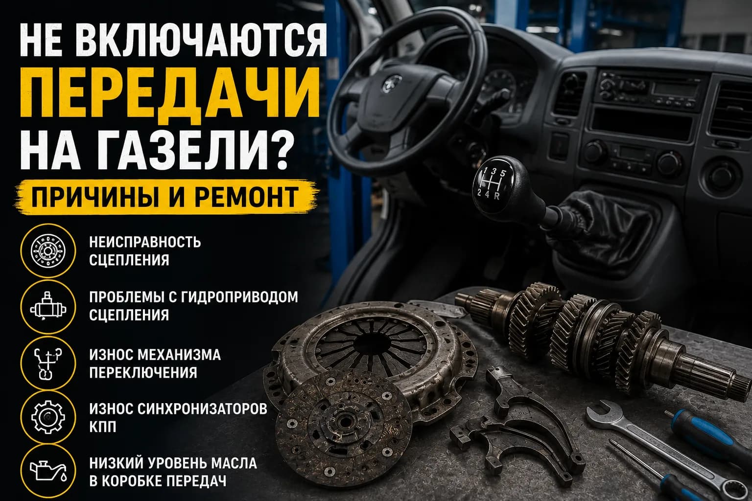 Не включаются передачи на ГАЗели: основные причины и способы ремонта